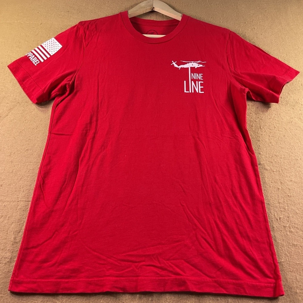 Nine Line Apparel Mens Red R.E.D. Remember Everyone Deployed T-Shirt Medium